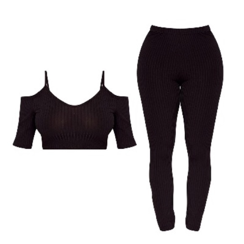 Ribbed Two Piece Set (Black)